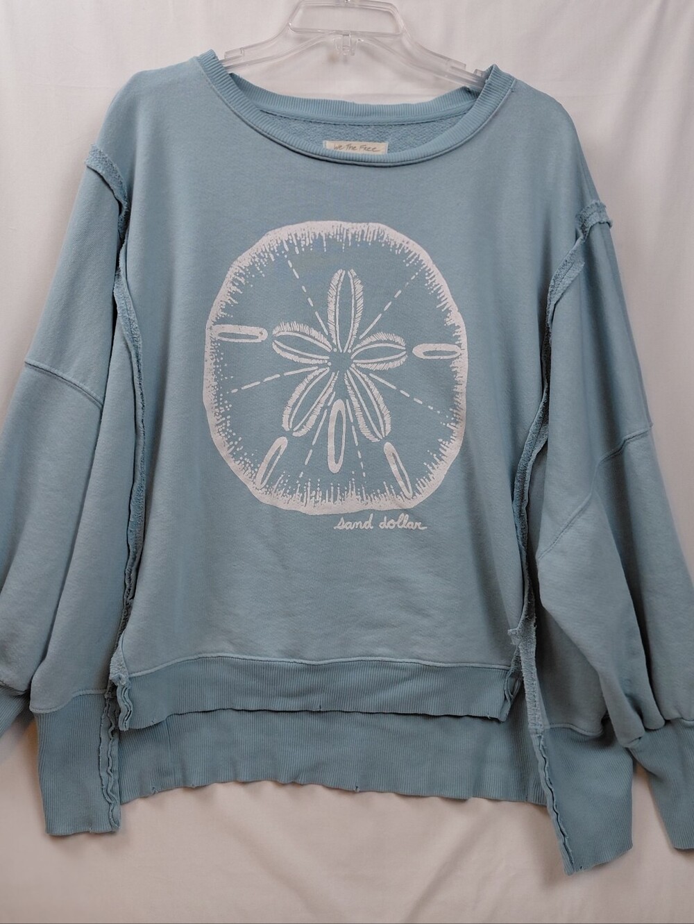 We The Free Camden Sweatshirt Size X Small Sand Dollar Blue Beachy